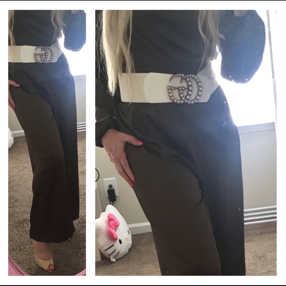 Gorgeous vintage  army green satiny jumpsuit 80’s perfect condition!